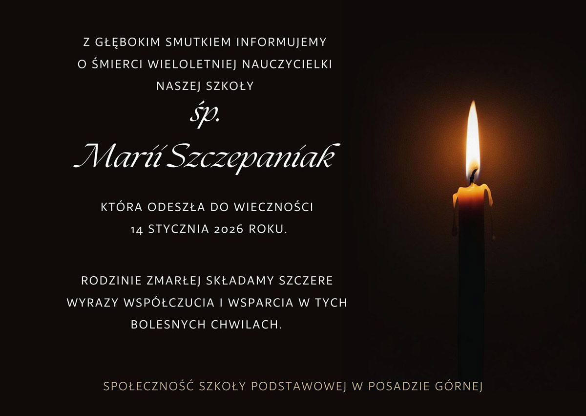 Z głębokim żalem informujemy o śmierci wieloletniej nauczycielki naszej szkoły